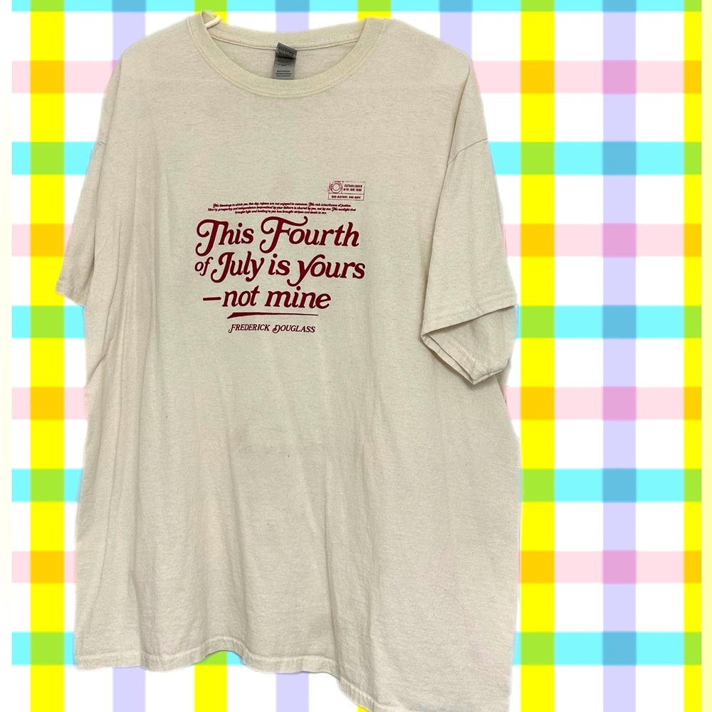 Frederick Douglas quote t-shirt, size XL and in fair condition